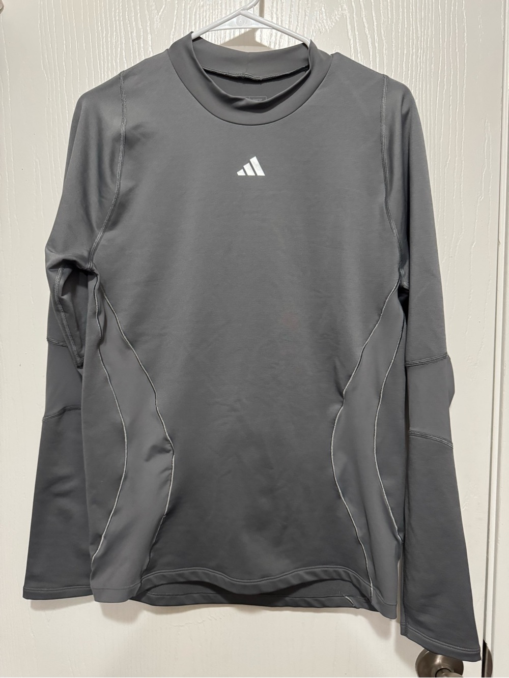 adidas Gray Long Sleeve Performance Tee for Kids